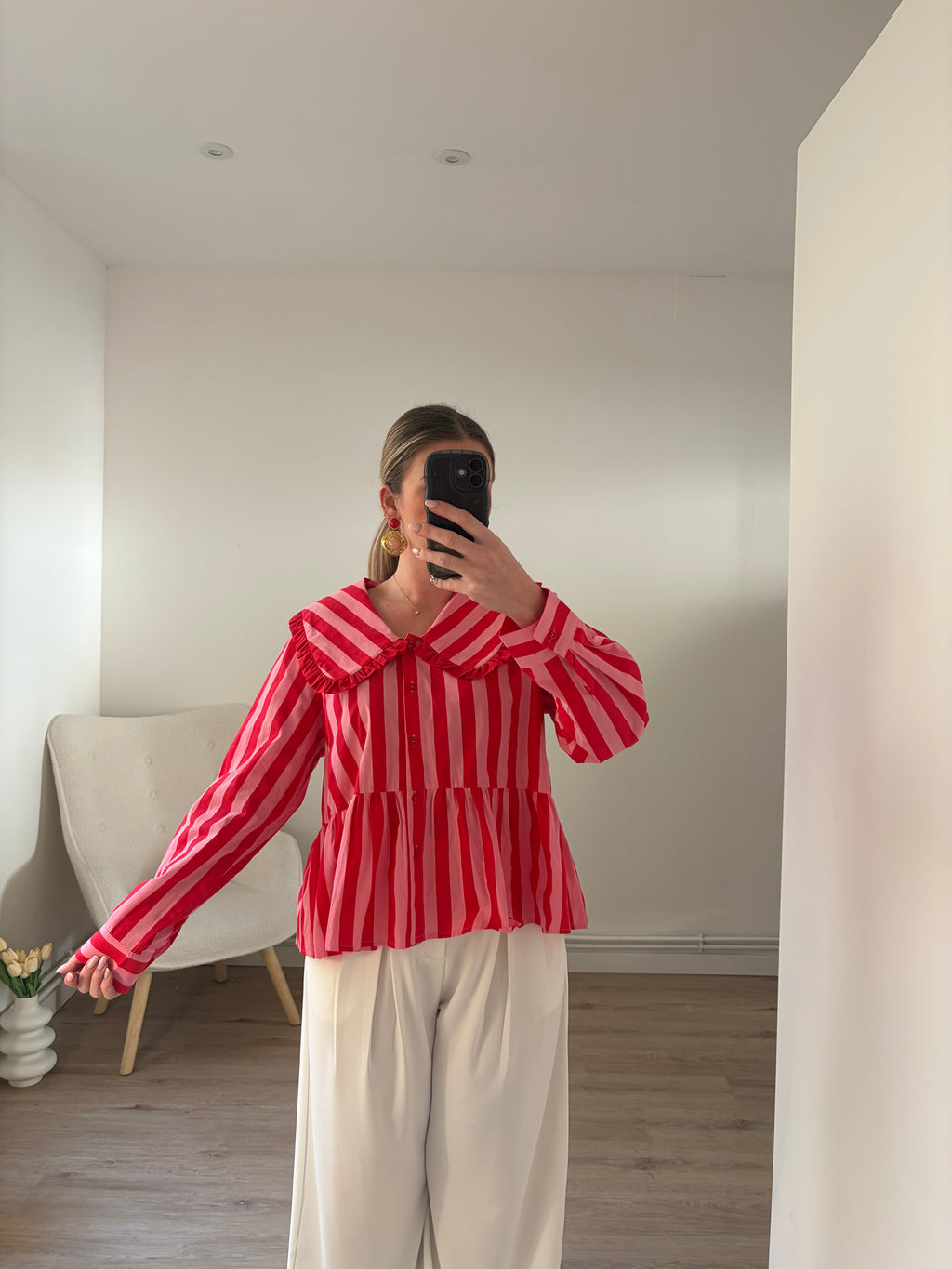 Blouse Alice Rayures Rose & Rouge
