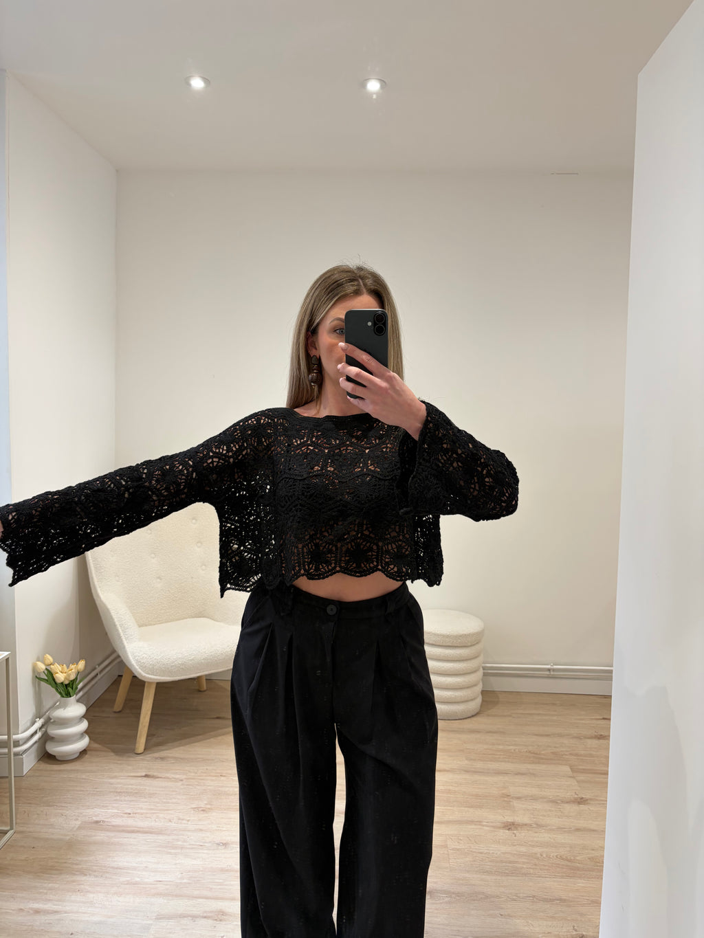 Haut Camille Crochet Noir