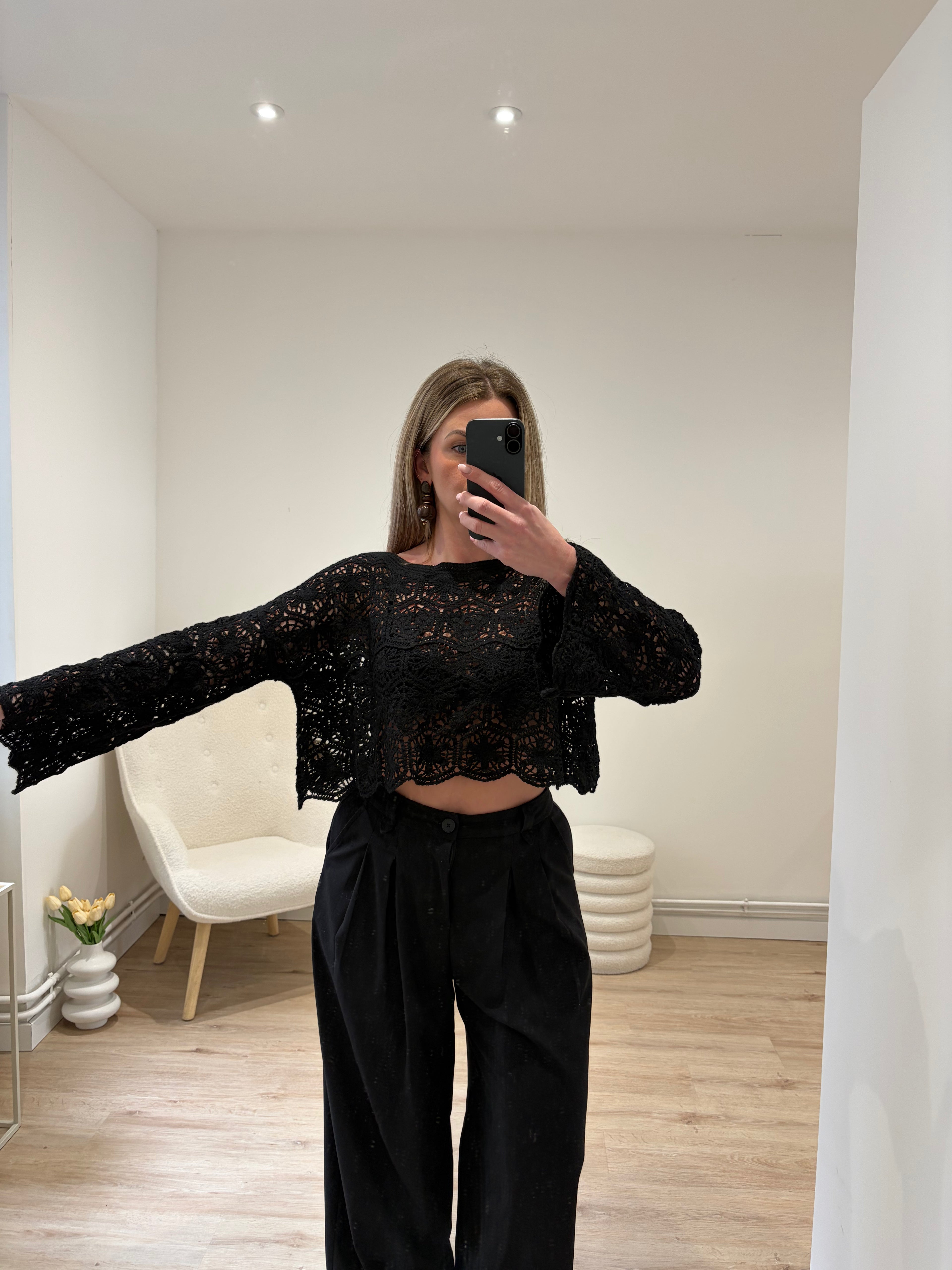 Haut Camille Crochet Noir