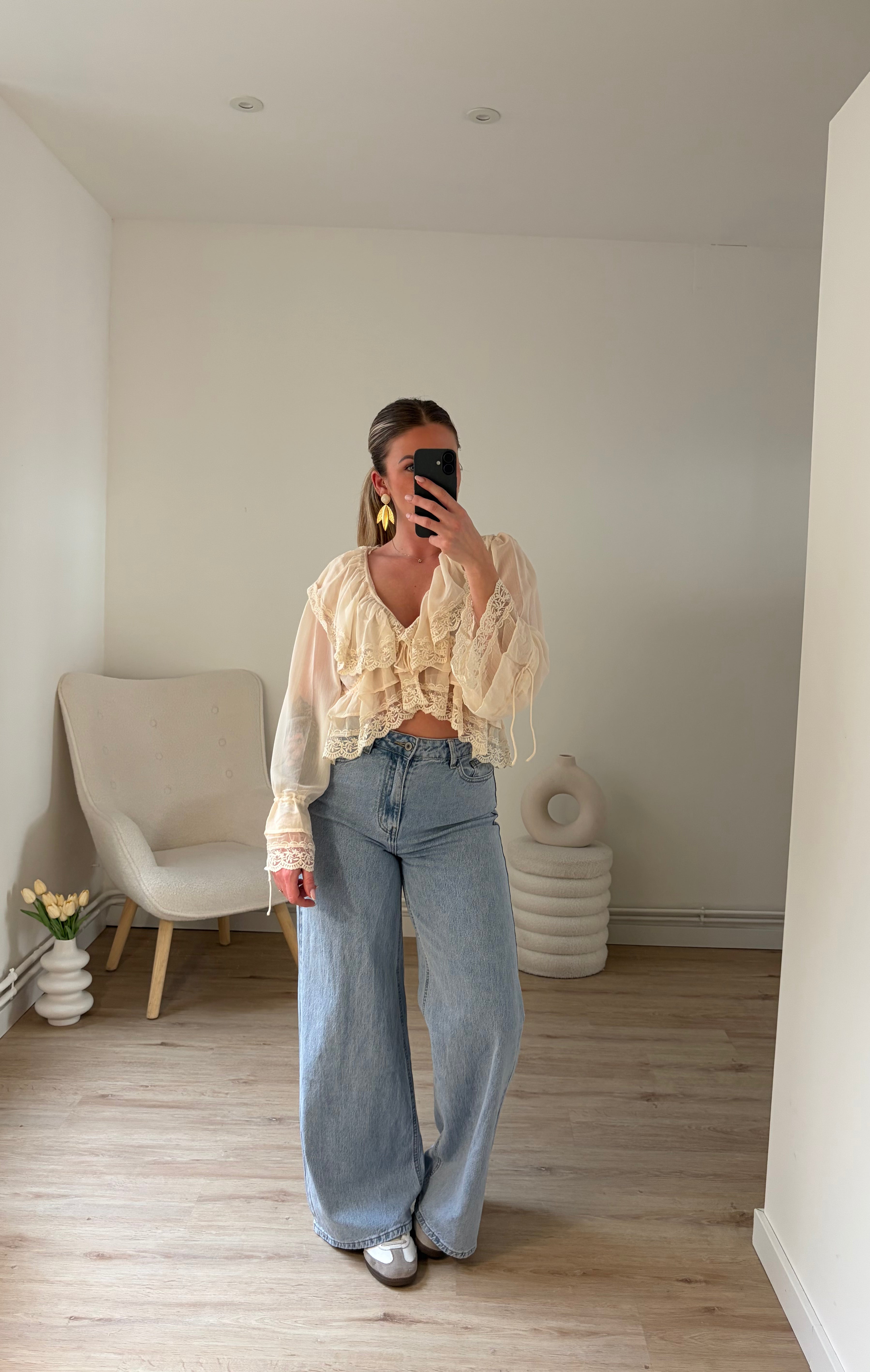 Haut Christelle Volant Beige