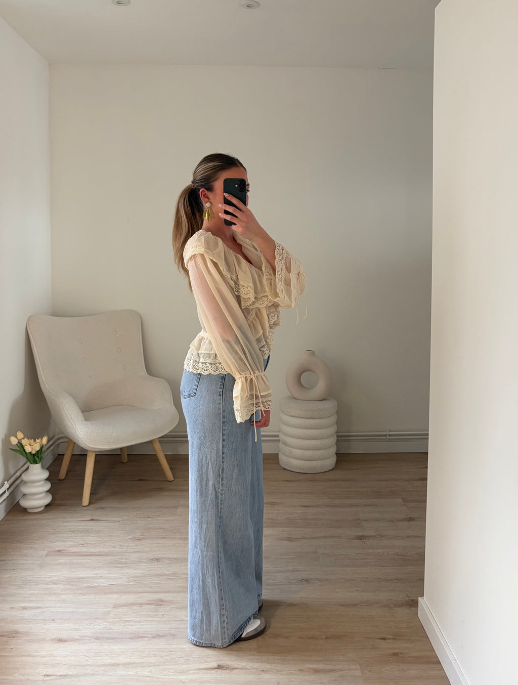 Haut Christelle Volant Beige