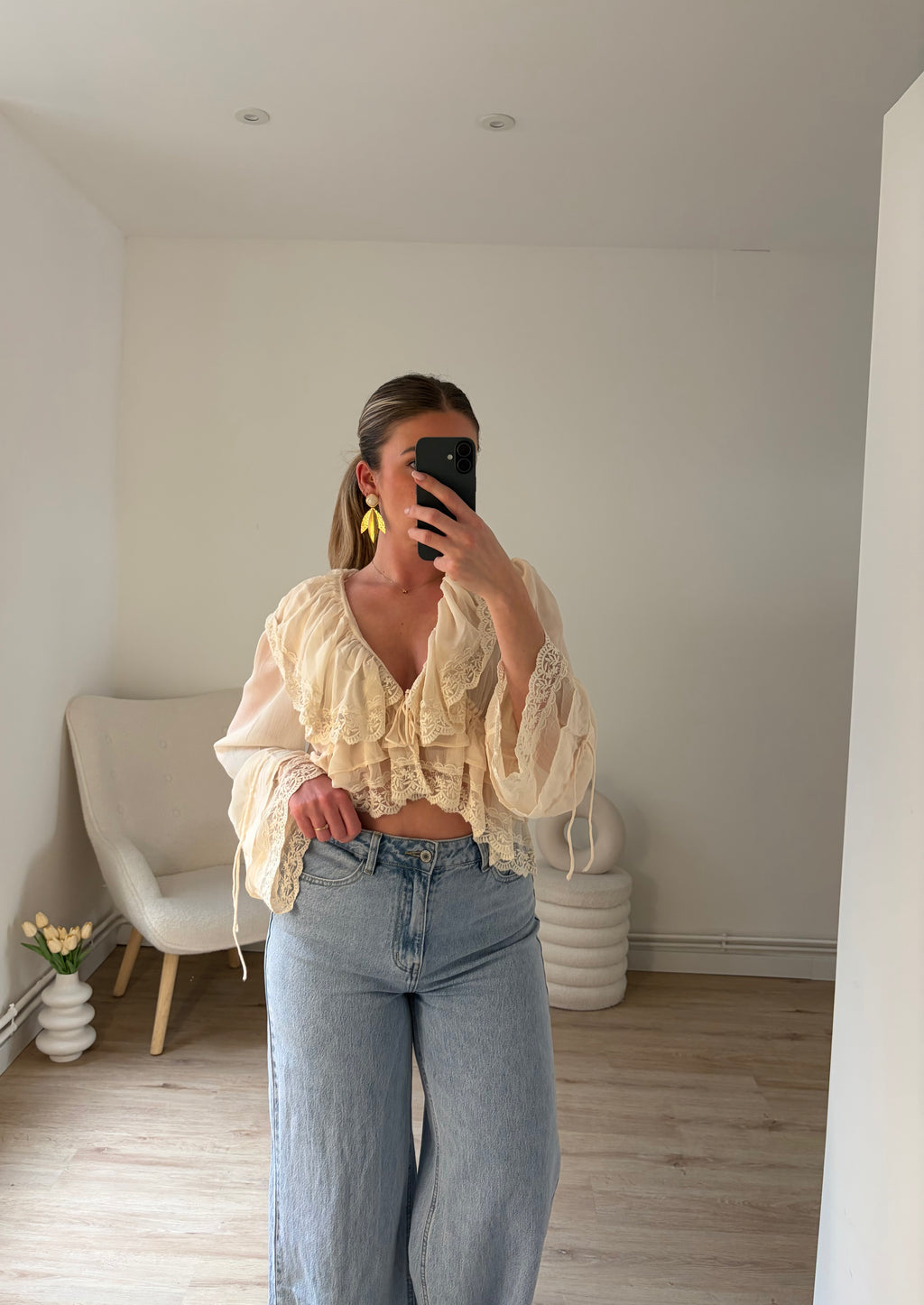 Haut Christelle Volant Beige
