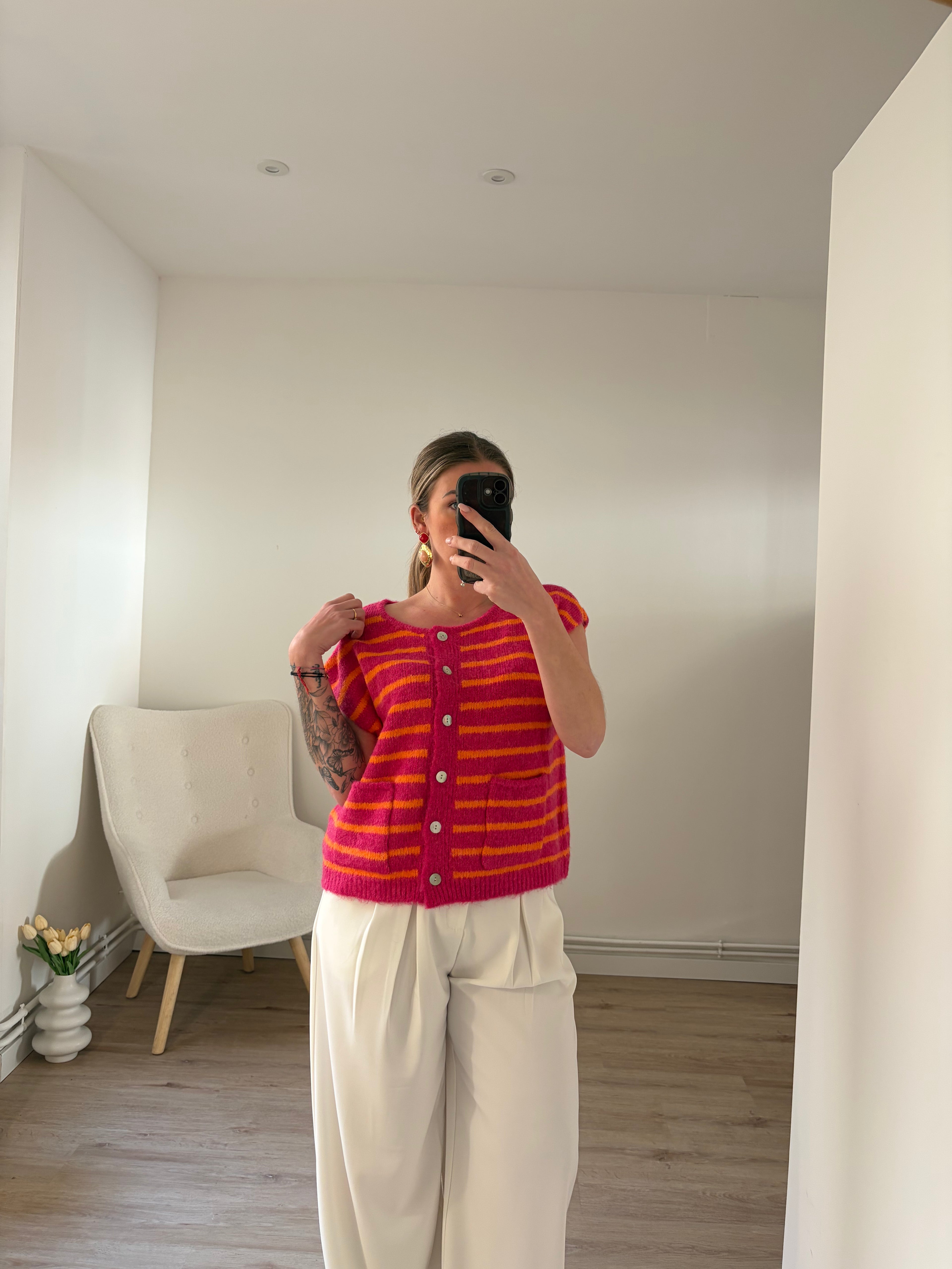 Gilet Kelly Rose Fuchsia & Orange
