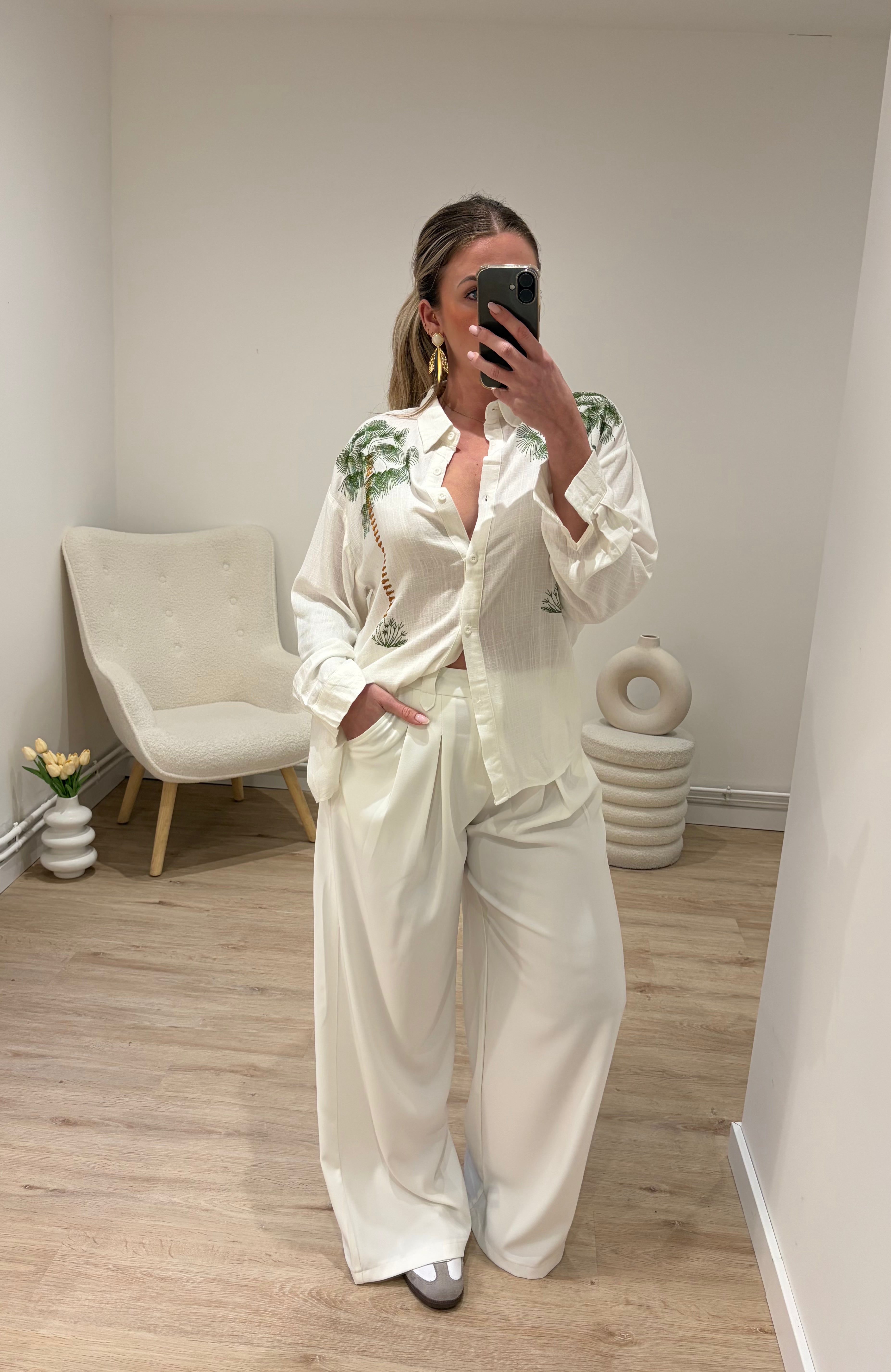 Chemise Palm Blanche