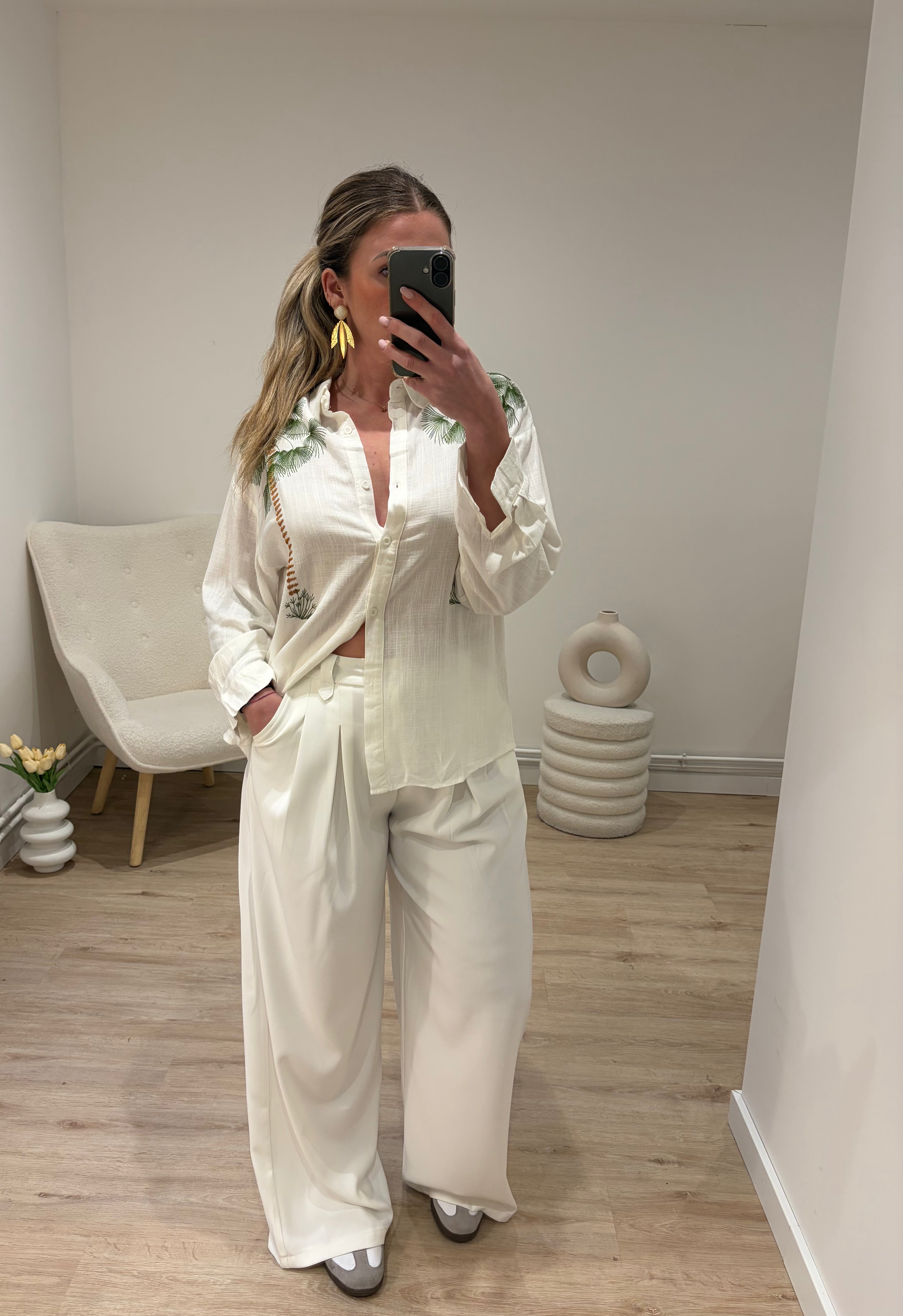 Chemise Palm Blanche