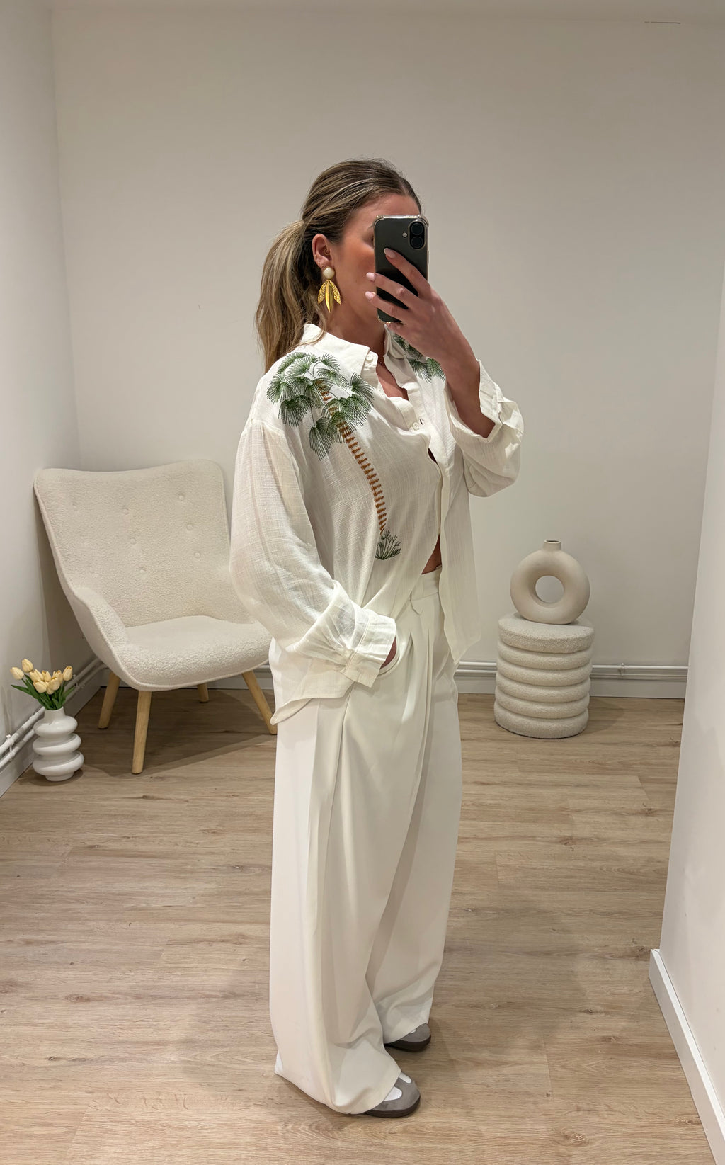 Chemise Palm Blanche