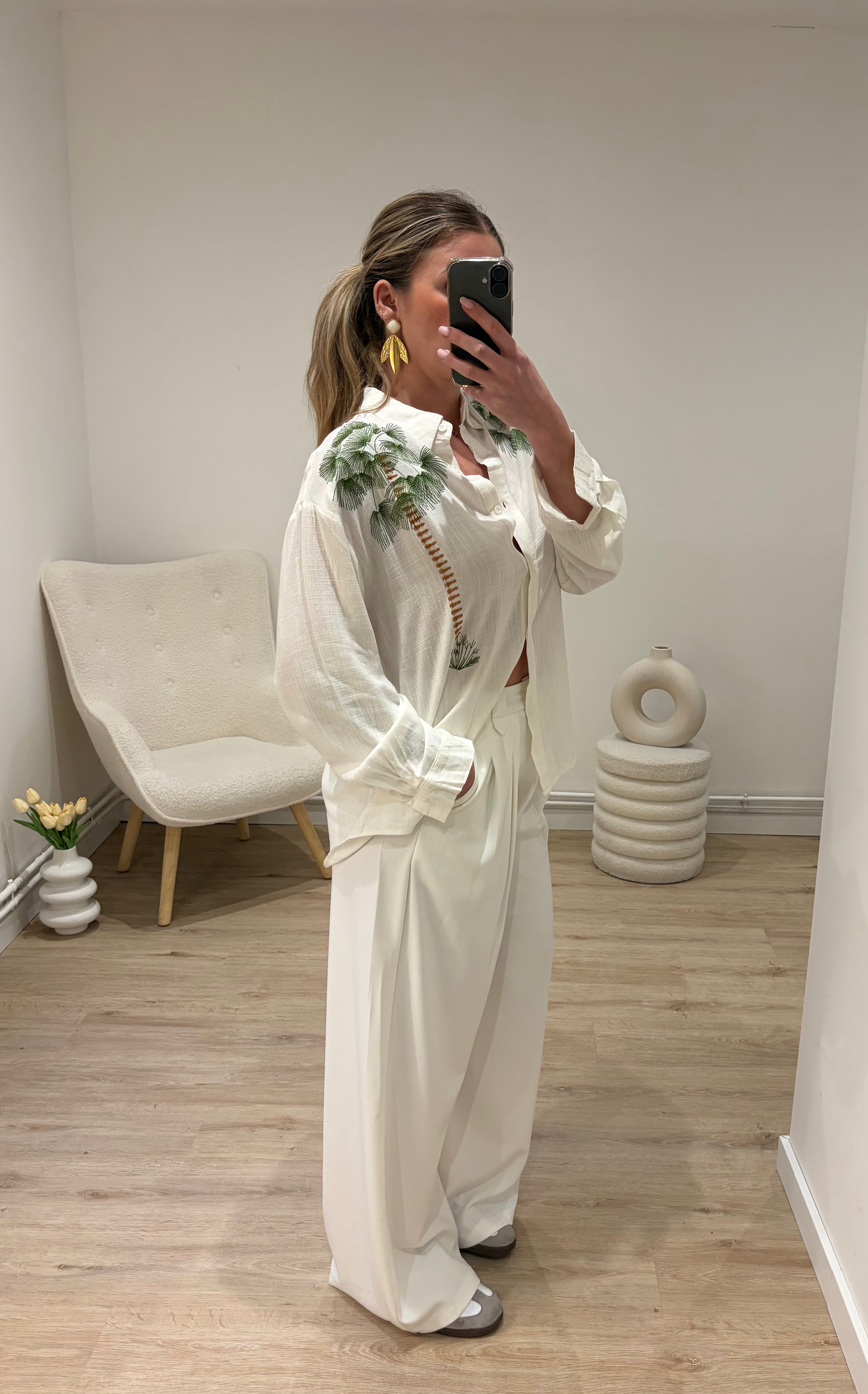 Chemise Palm Blanche